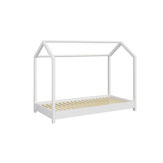 Pat pentru copii Bella în formă de căsuță - Alb
