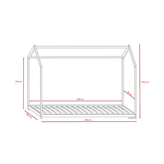 Pat pentru copii Bella în formă de căsuță - Alb