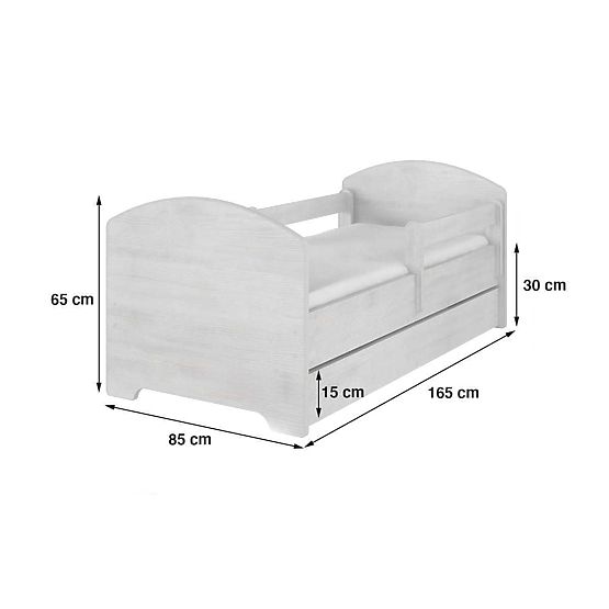 Pat pentru copii cu barieră - Regatul de gheaţă - decor pin norvegian