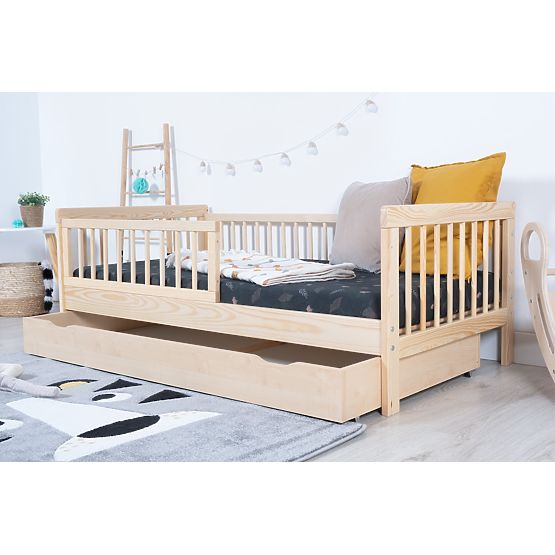 Pat pentru copii cu barieră TEDDY - natural