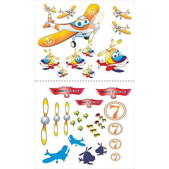 Pat pentru copii cu sina de protectie-avioane