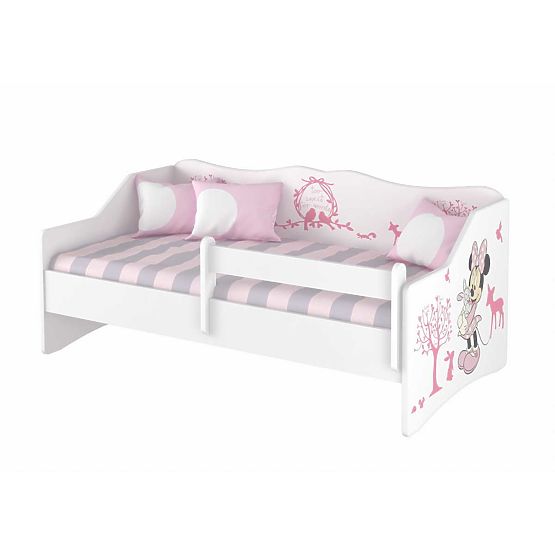 Pat pentru copii cu spate - Minnie Mouse și animale