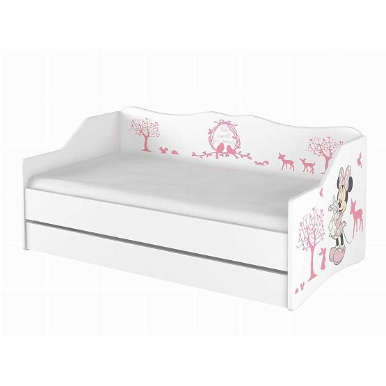 Pat pentru copii cu spate - Minnie Mouse și animale