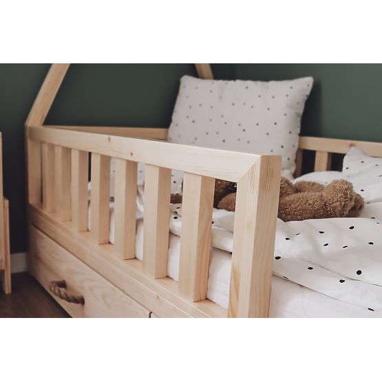 Pat pentru copii din lemn TIPI - natural