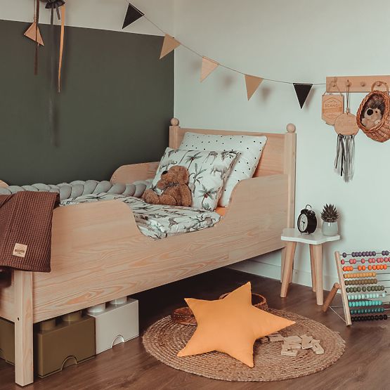 Pat pentru copii din lemn VINTAGE - natural