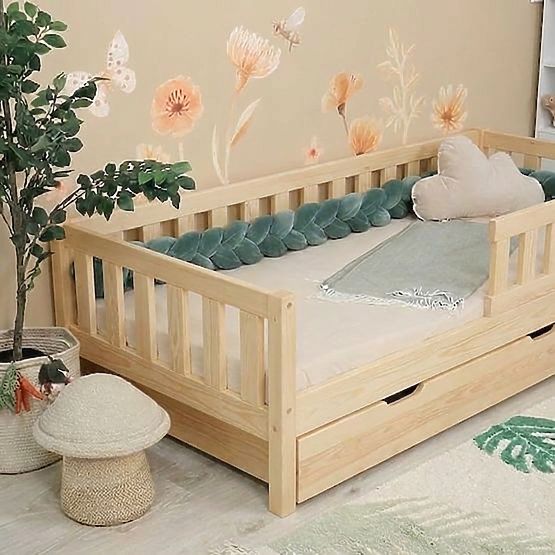 Pat pentru copii Montessori Ourbaby Meadow plus - natural