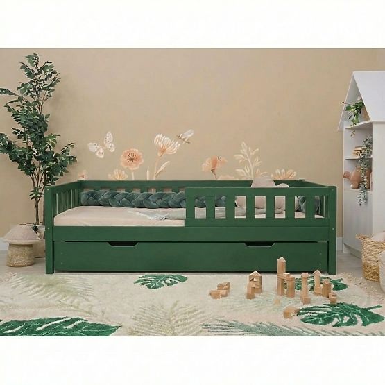 Pat pentru copii Montessori Ourbaby Meadow plus - verde