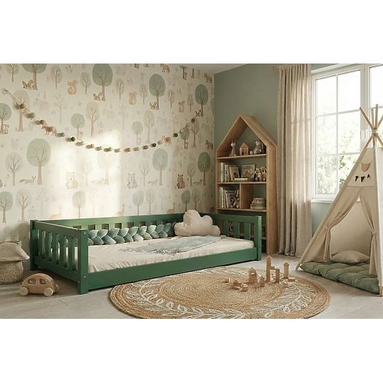 Pat pentru copii Montessori Ourbaby Meadow - verde