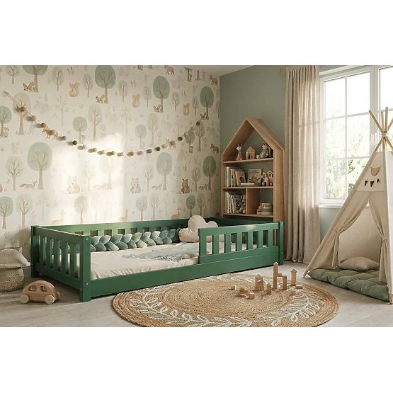 Pat pentru copii Montessori Ourbaby Meadow - verde