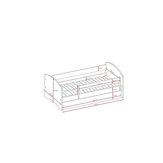 Pat pentru copii cu barieră Ourbaby - verde-alb