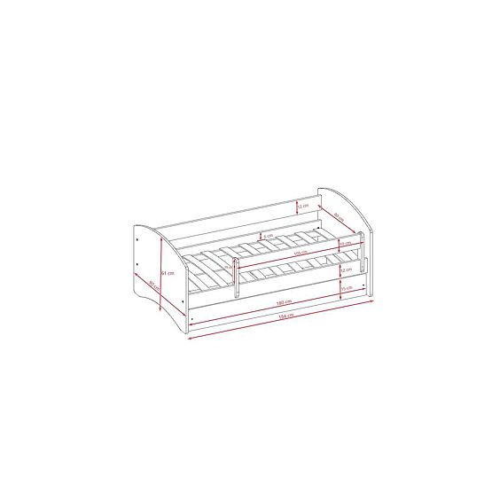 Pat pentru copii cu barieră Ourbaby - verde-alb