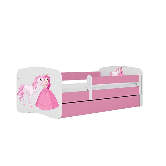 Pat pentru copii cu barieră Ourbaby - Prințesă cu ponei