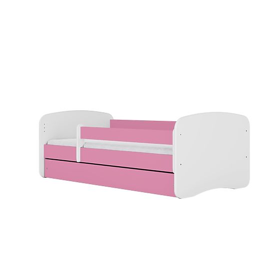 Pat pentru copii cu bariera Ourbaby - roz-alb