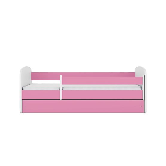 Pat pentru copii cu bariera Ourbaby - roz-alb