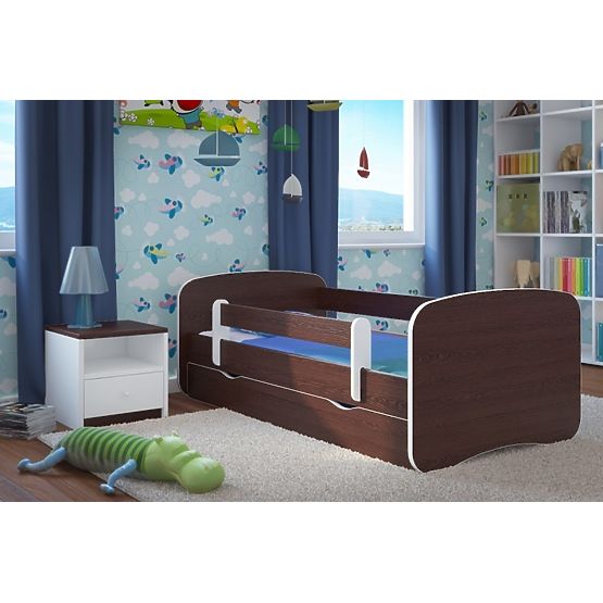 Pat pentru copii ourbaby cu sina de siguranta-wenge