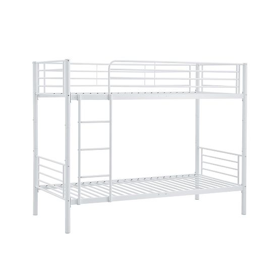 Pat supraetajat metalic BUNKY 200x90 cm - alb