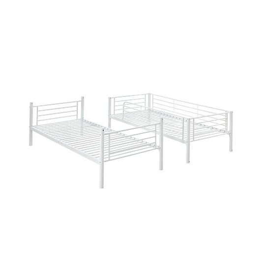 Pat supraetajat metalic BUNKY 200x90 cm - alb
