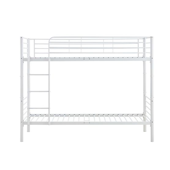 Pat supraetajat metalic BUNKY 200x90 cm - alb