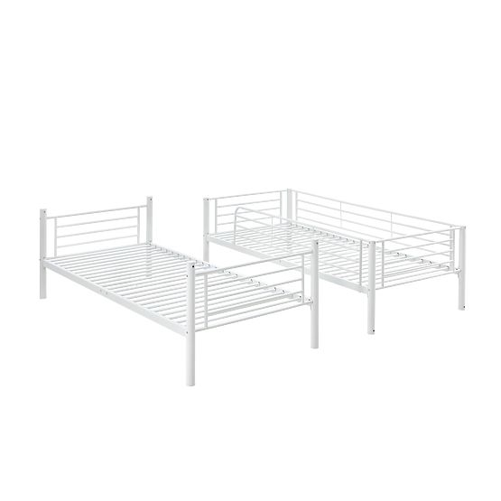 Pat supraetajat metalic BUNKY 200x90 cm - alb