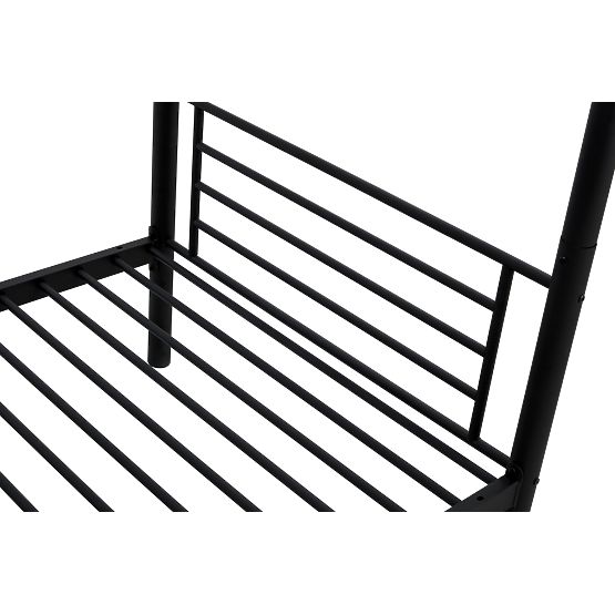 Pat metalic cu două etaje BUNKY 200x90 cm - negru