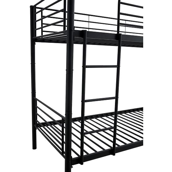Pat metalic cu două etaje BUNKY 200x90 cm - negru