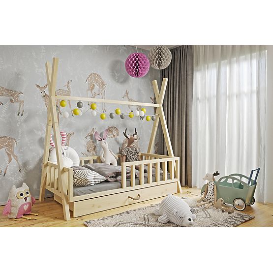 Pat de copii din lemn Tipi