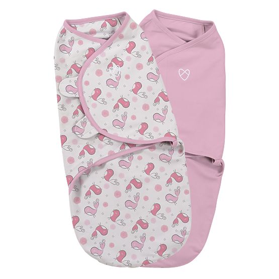 Pătură de înfășat SwaddleMe model roz cu păsăsri