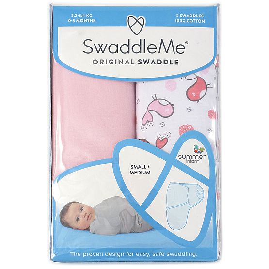 Pătură de înfășat SwaddleMe model roz cu păsăsri