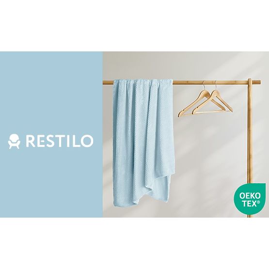 Pătură HENRY culoare albastră cu embosare jacquard stil modern 170x210