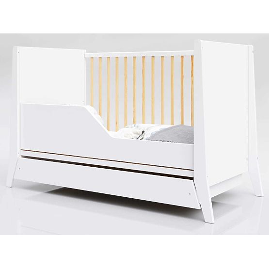 Pătuț pentru copii Cosmo Scandi 120x60 alb-natural