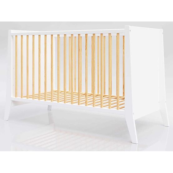 Pătuț pentru copii Cosmo Scandi 120x60 alb-natural