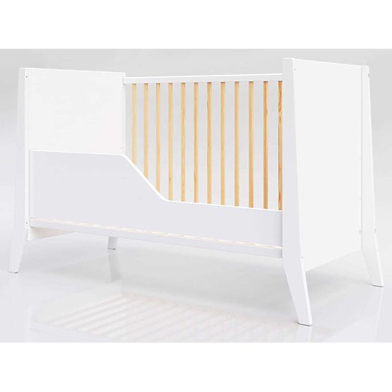 Pătuț pentru copii Cosmo Scandi 120x60 alb-natural