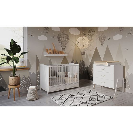 2în1 Pătuț și birou CONE 120x60 - WHITE