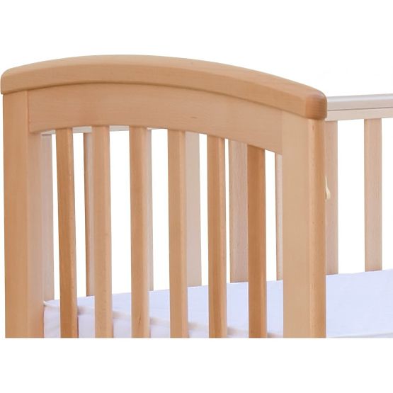 Patutul pentru copii cu latura rabatabila Scarlett Laura - Natural