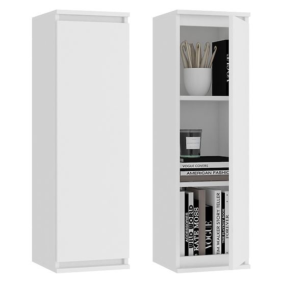 Perete de living CLP - set de mobilier vitrină + dulap TV alb