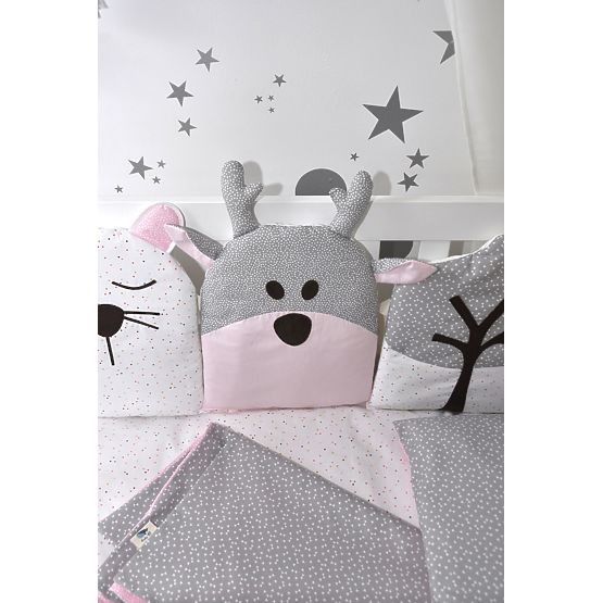 pernă la cribs roz-gri