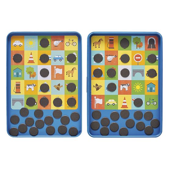 Petit Collage Joc magnetic Bingo - cutie metalică deteriorată
