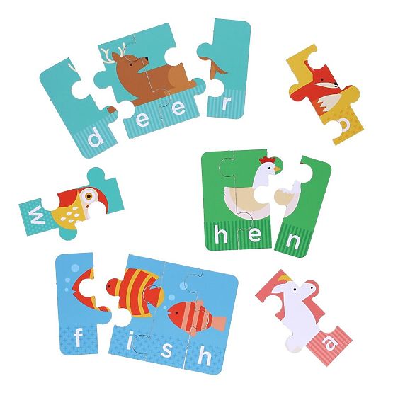 Petit Collage Primul meu puzzle de ortografiere cu animale