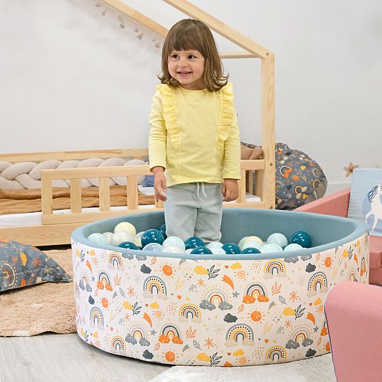 Piscina cu bile uscate Rainbow + 200 de bile