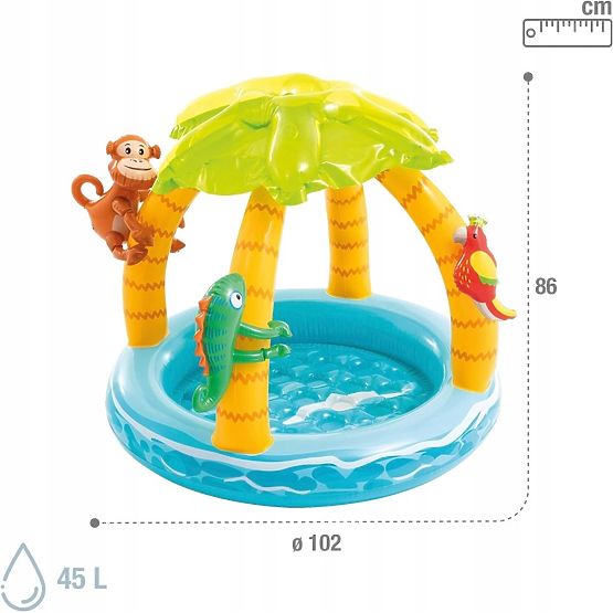 Piscină gonflabilă pentru copii cu acoperiș insulă INTEX 58417