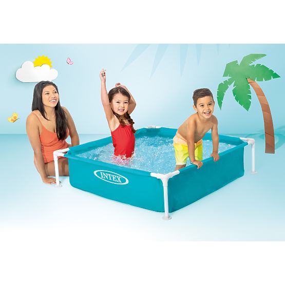 Piscină pătrată cu cadru pentru copii 122x122x30 cm INTEX 57173