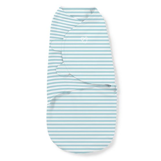 Port bebe din tesatura l-cu benzi turquoise