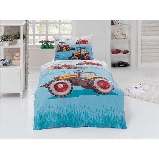 Set lenjerie de pat pentru copii - Tractorul