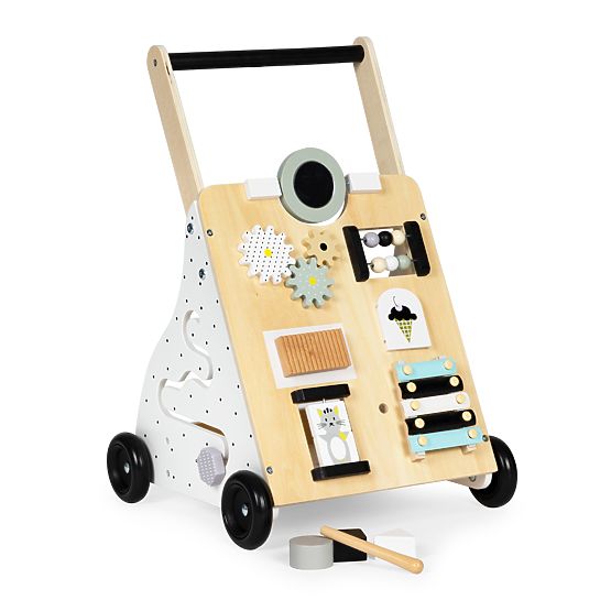 Premergător din lemn pentru copii, cărucior educativ ECOTOYS
