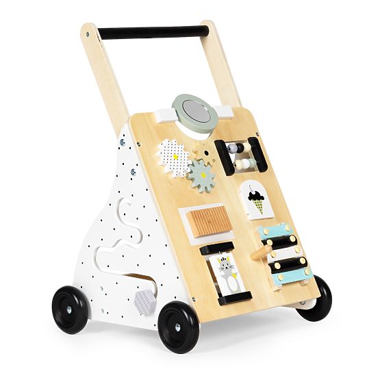 Premergător din lemn pentru copii, cărucior educativ ECOTOYS