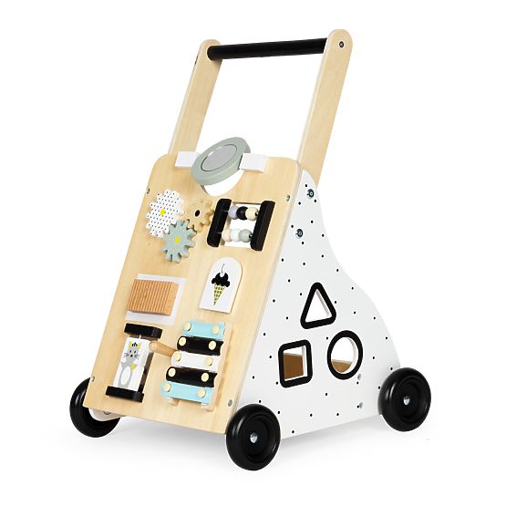 Premergător din lemn pentru copii, cărucior educativ ECOTOYS