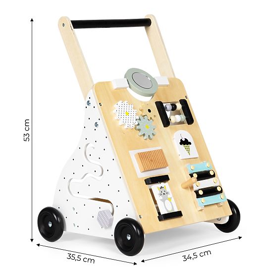 Premergător din lemn pentru copii, cărucior educativ ECOTOYS