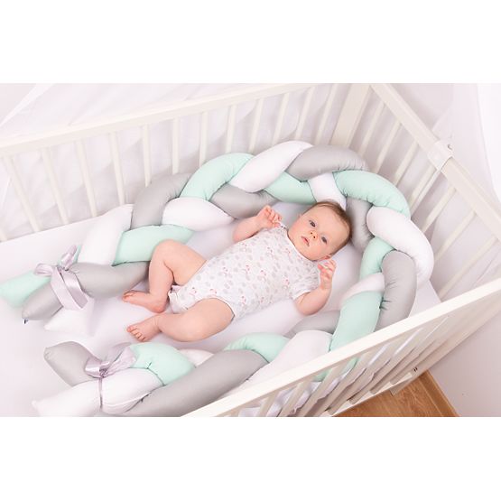 Protector patut tricotat Mint 200 cm