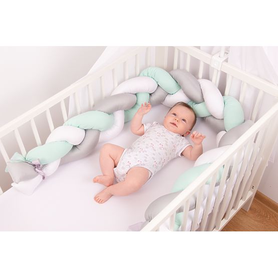 Protector patut tricotat Mint 200 cm
