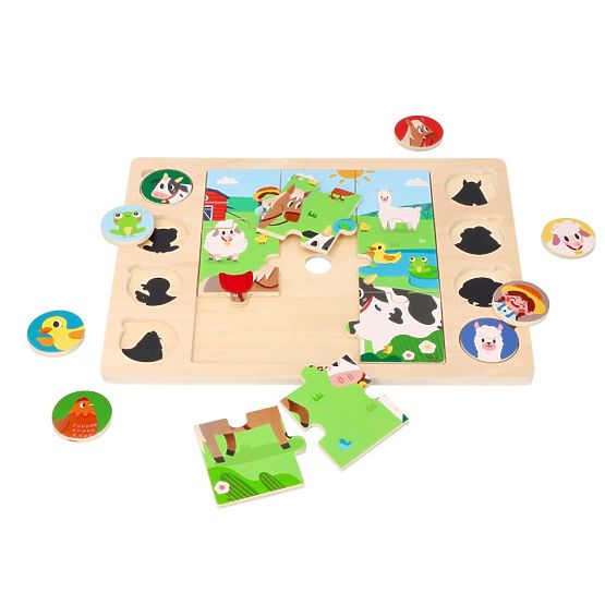 Puzzle 2 în 1 Fermă - găsește umbra